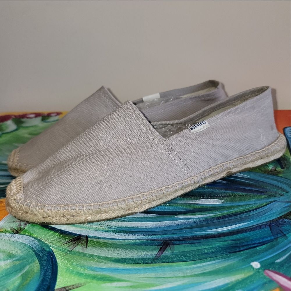 Soludos Classic Stone Gray Slip On Espadrille Shoes Women's Size 9
